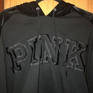 Pink Black Velvet Sweatshirt
